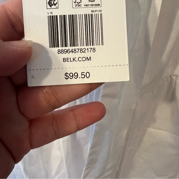 NWT Crown & Ivy White Sleeveless Tiered Swing Dress with Multicolor Hem Size XL - Picture 6 of 9